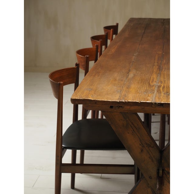 19th Century X Frame Trestle and Cross Strecther Base Table For Sale - Image 16 of 18