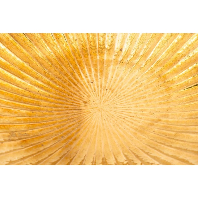 Gold Art Deco Serving Plate in Hammered Copper, Vienna, Austria, 1920s For Sale - Image 8 of 12