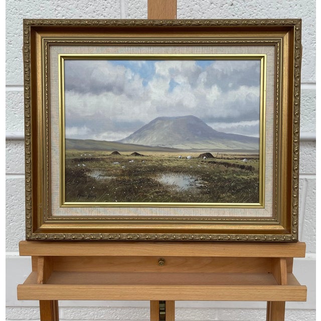 Irish Landscape Art - Original Oil Painting Slemish Mountain County Antrim Ireland by Irish Artist, 1990 Circa For Sale - Image 4 of 12