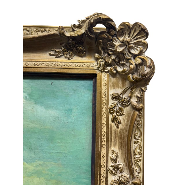 Late 19th Century A 19th C. European Oil on Canvas Painting Set in an Ornate Frame For Sale - Image 5 of 10