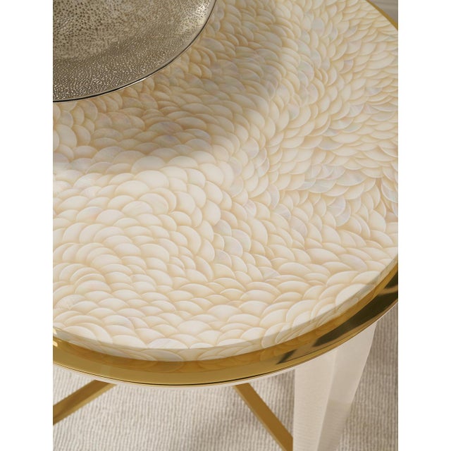 Hollywood Regency Round Side Table For Sale - Image 4 of 6