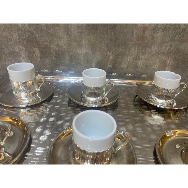 Large Floral Copper Tea Service, Set of 6 For Sale - Image 14 of 15