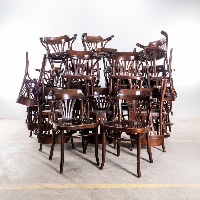 Vintage Dark Walnut Fanback Armchairs by Sellaton, 1980s, Set of 6 For Sale - Image 12 of 13