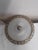 Metal Vintage Flat Ceiling Lamp with Relief Glass Bowl on Gold-Colored Metal Mount, 1980s For Sale - Image 7 of 7
