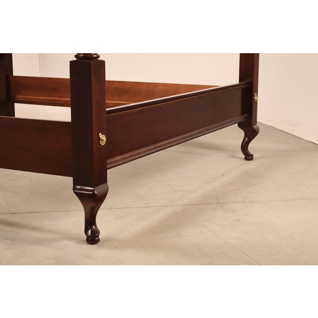 Thomasville Collectors Cherry Chippendale Style King Poster Bed For Sale In Philadelphia - Image 6 of 18