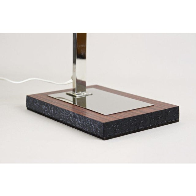 Mid-Century Chromed Table Lamp with Black Metal Lamp Shade, Austria, 1950s For Sale - Image 9 of 18