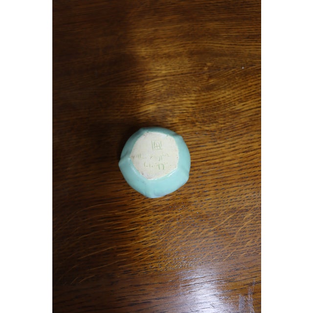 Blue Van Briggle Floral Vase, Blue Green Matte Glaze, Arts & Crafts For Sale - Image 8 of 8