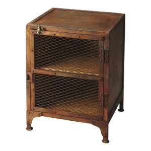 Lucas Industrial Chic End Table, Medium Brown