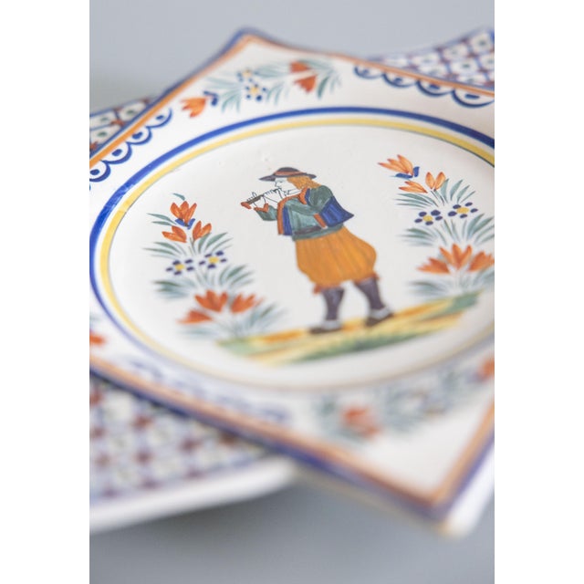 Henriot Quimper Antique French Faience Quimper Star Shaped Plate For Sale - Image 4 of 7