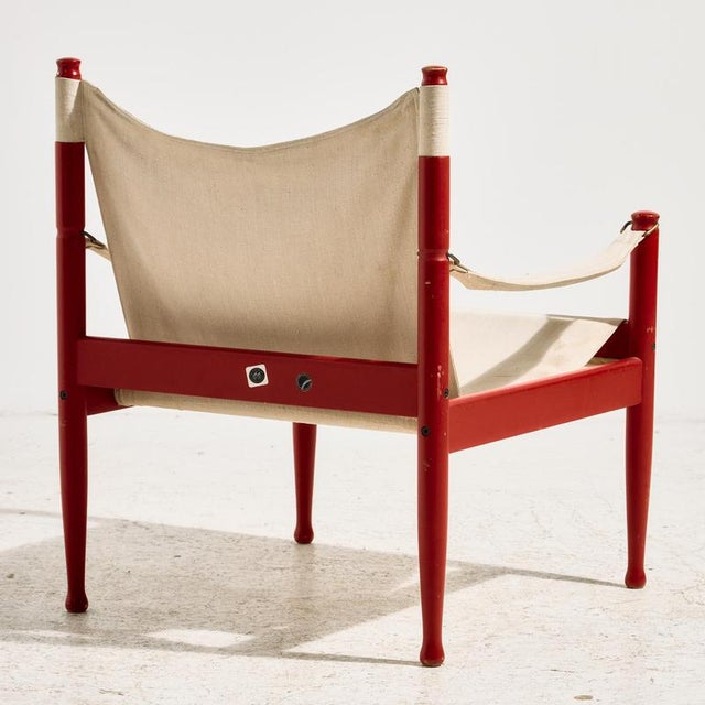 Set of Model 30 Safari Lounge Chair and Ottoman by Erik Wørts for Niels Eilersen, 1960s For Sale - Image 3 of 18