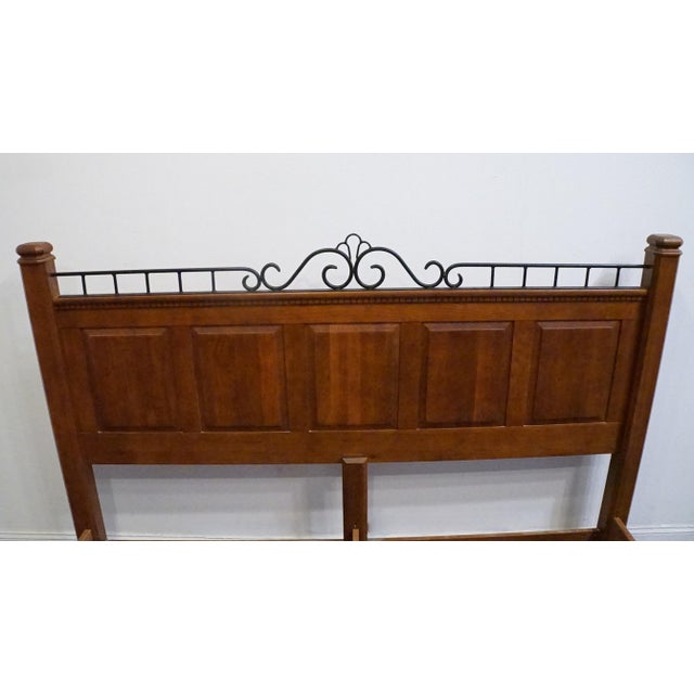 1990s Keller Furniture Solid Cherry Early American Colonial Revival King Size Bed 2633 For Sale - Image 5 of 10