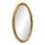 Oval Wall Mirror With Floral Center Detail & Gold Leaf Frame For Sale