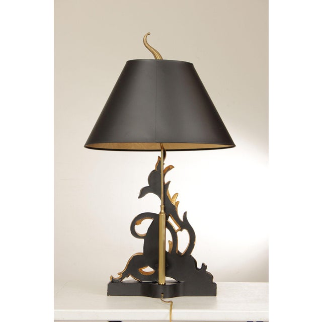 Chelsea House Gilt Carved Dolphin Table Lamp For Sale - Image 9 of 12