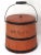 Patent 1885 Antique American Hand Made Pine Sugar Bucket in Original Salmon Color Paint For Sale - Image 13 of 13