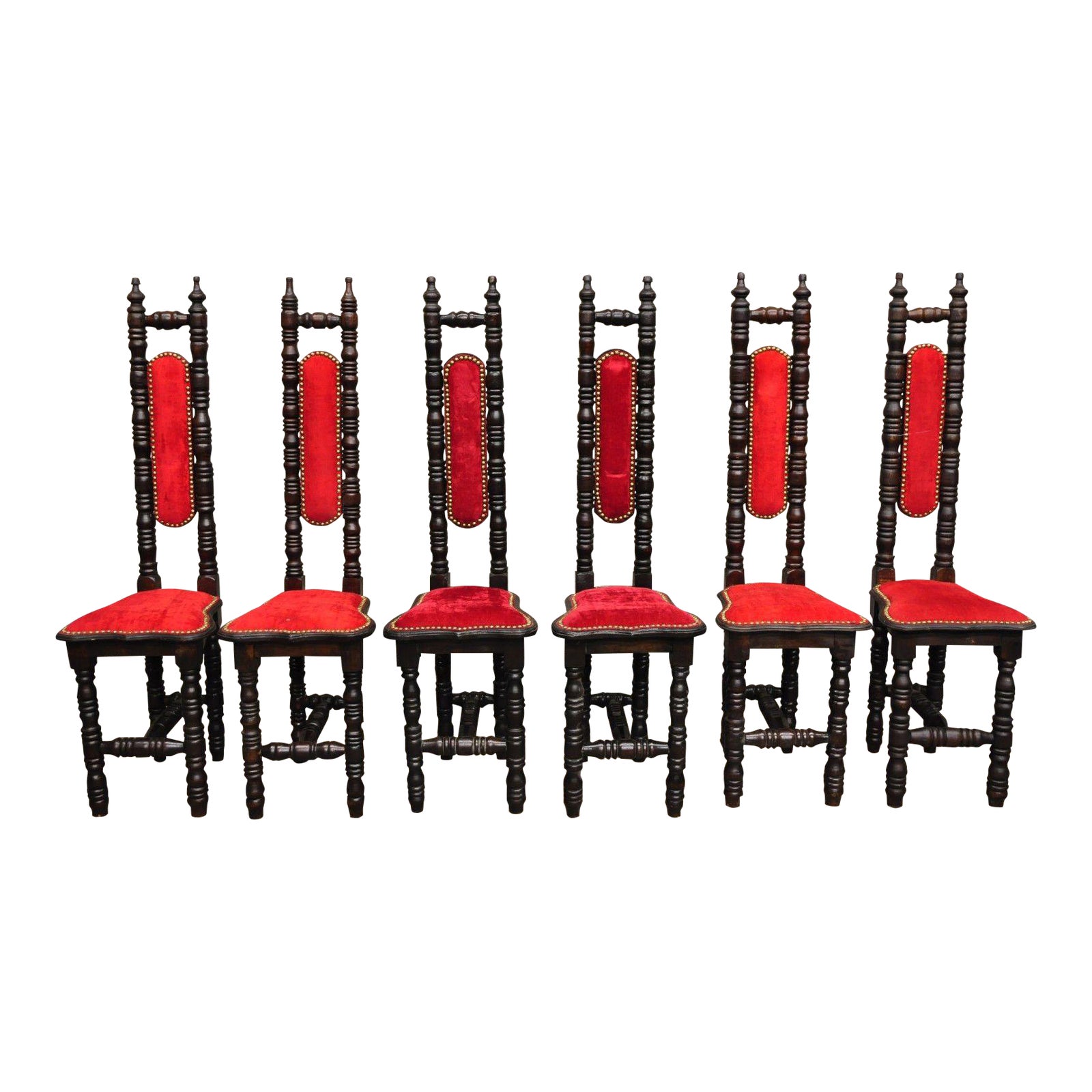 Vintage Spanish Jacobean Renaissance Revival Gothic Red Hall Prayer