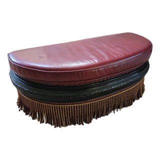 Vintage Leather Ottoman For Sale