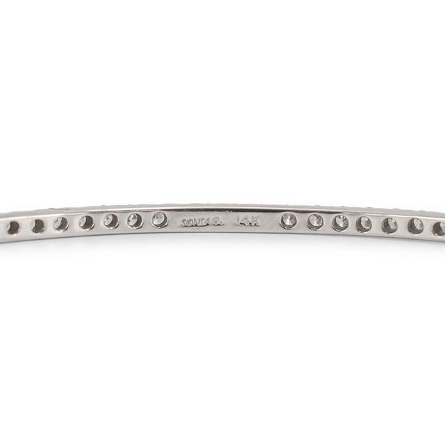 Early 21st Century Sonia B Designs 14k White Gold 2.69ct Diamond Full Eternity Bangle Bracelet For Sale - Image 5 of 7