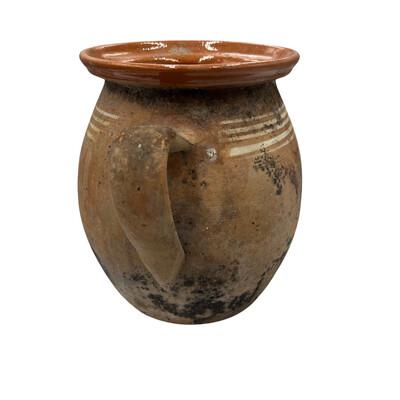 This antique one-handle terra cotta vessel from Hungary is a wonderful addition to any Farmhouse decor. The rustic pottery...