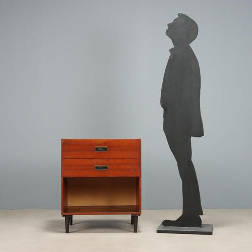 Vintage Teak Cabinet with Brass Handles, 1960s For Sale - Image 3 of 11