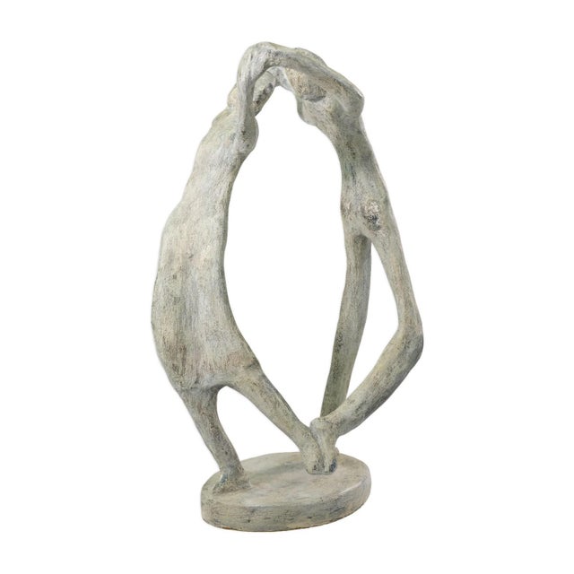 Modernist Abstract Dancing Figures 35.5” Carved Stone Sculpture 20th Century For Sale - Image 4 of 6