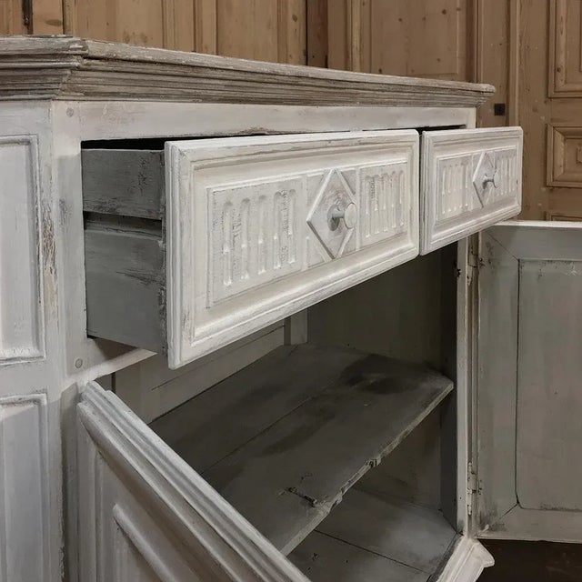18th Century Country French Louis XVI Painted Buffet For Sale - Image 9 of 13
