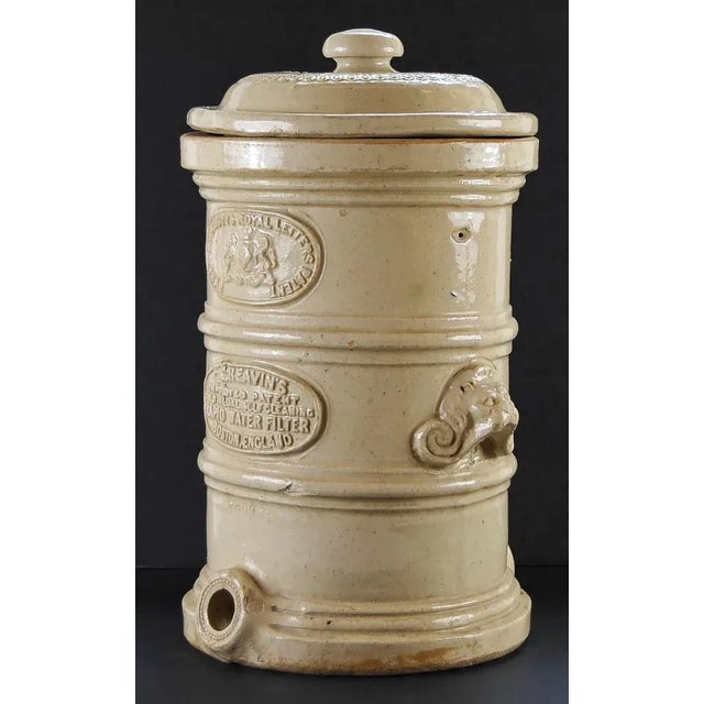 Vintage English Stoneware Water Filter For Sale - Image 9 of 11