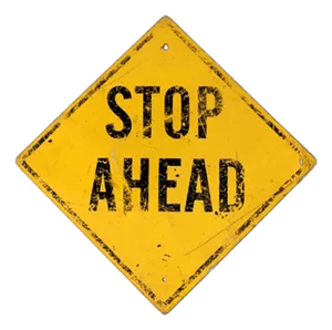 Vintage Stop Ahead American Road Sign
