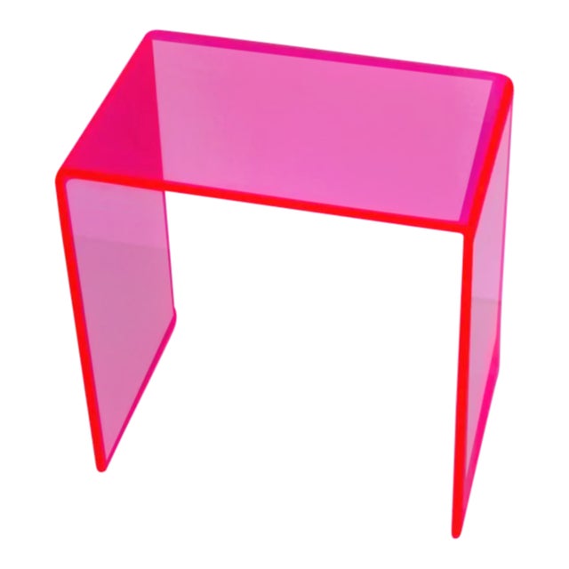 Neon Pink Waterfall End Table For Sale