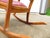 Antique Carved Oak Green Man Rocking Chair in Red Tufted Leather ~ Northwind Face For Sale - Image 16 of 17