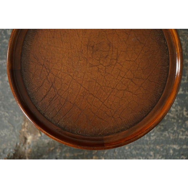 Brown Vintage Theodore Alexander Brown Leather Top Side End Wine Table For Sale - Image 8 of 12