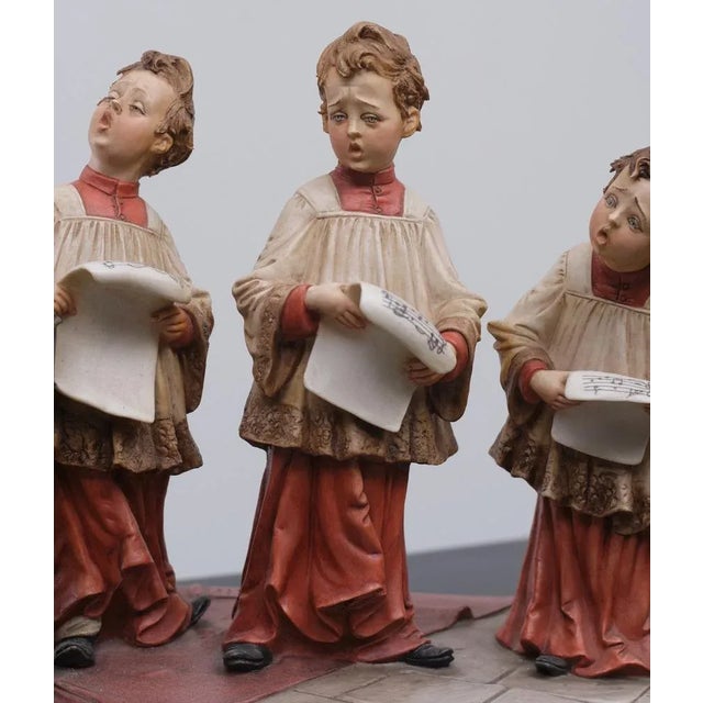 Large Capodimonte Porcelain The Choirboys Figure Group For Sale - Image 4 of 12