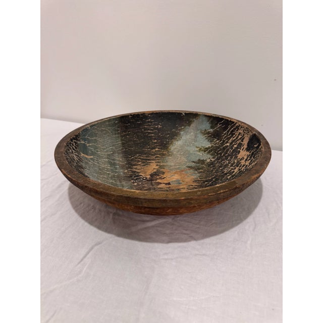Vintage Hand-Turned Wooden Bowl With Aged Patina For Sale - Image 9 of 9