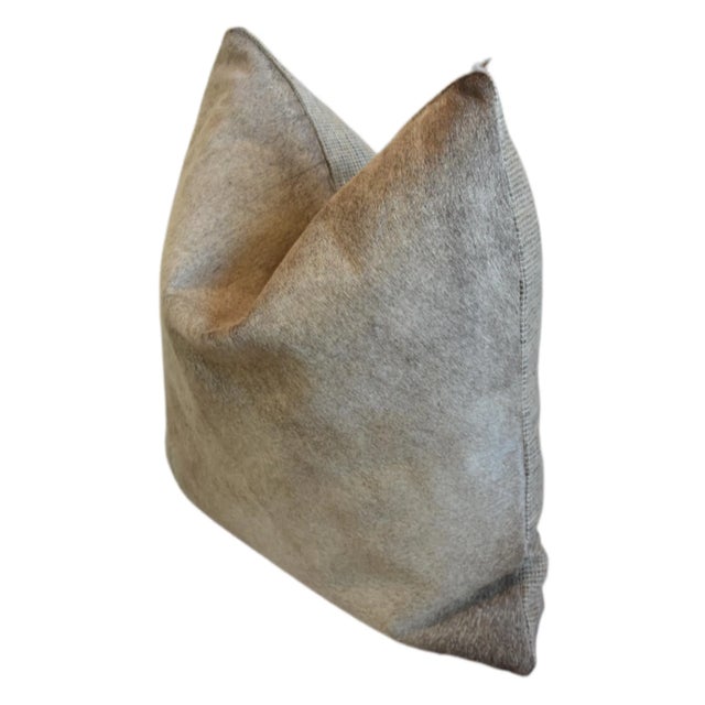 Western Southwestern Brazilian Cowhide Brown & Cream Feather/Down Pillow For Sale In Los Angeles - Image 6 of 9