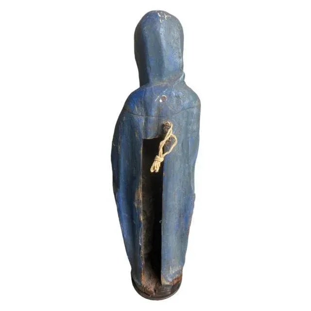 Wood Antique Santos Wood Carving of the Virgin Mary For Sale - Image 7 of 8