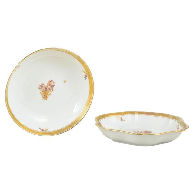 1960s Porcelain Golden Basket Bowls from Royal Copenhagen, 1960s, Set of 2 For Sale - Image 5 of 5