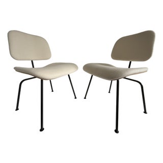 Pair of Eames Upholstered Dining Chairs For Sale