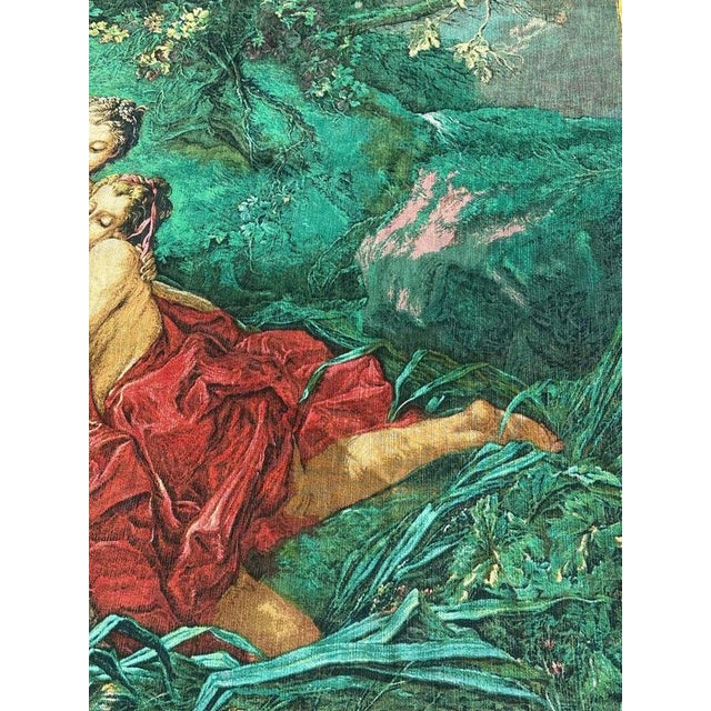 French Screen-Printed Tapestry with Leda and the Swan Motif in the style of Aubusson, 1970s For Sale - Image 3 of 18