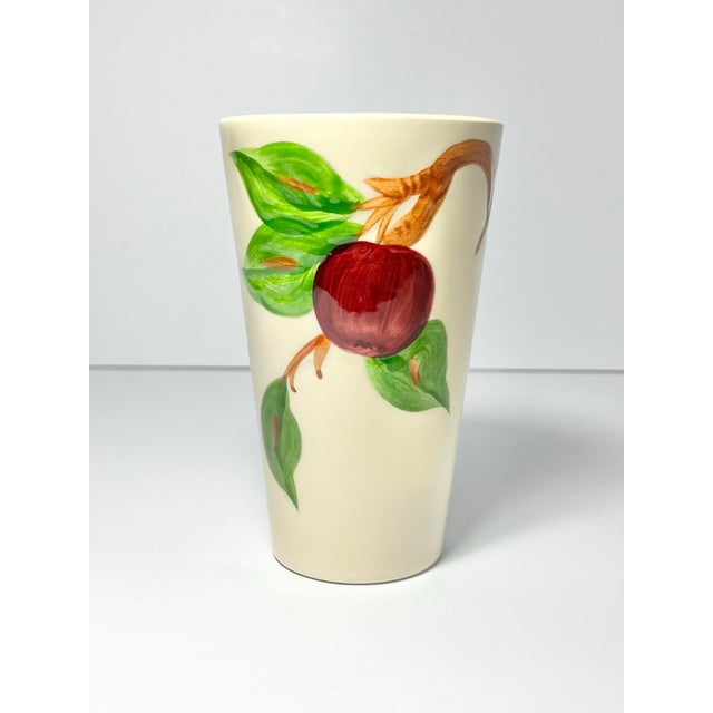 American 1960s Franciscan "Apple" Set of 4 Ceramic Tumbler Drinking Glasses For Sale - Image 3 of 5