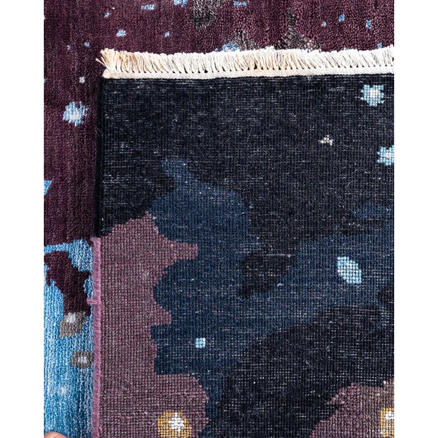 2010s Ikat, One-of-a-Kind Hand-Knotted Area Rug - Black, 8' 2" x 10' 4" For Sale - Image 5 of 8