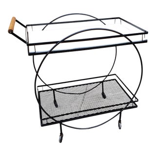Mid Century Modern Patio Bar Cart For Sale