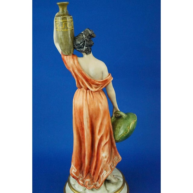 20th Century Neoclassical Porcelain Figurine Roman Water Carrier by Guido Cacciapuoti, Italy,1920s For Sale - Image 10 of 18