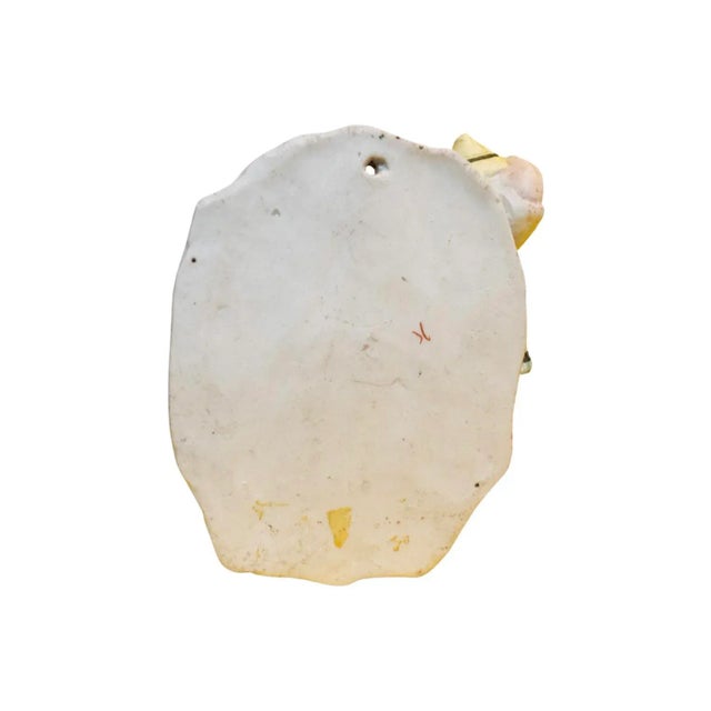 White Late 19th Century Hanging Painted Bisque Porcelain Match Striker / Holder For Sale - Image 8 of 9