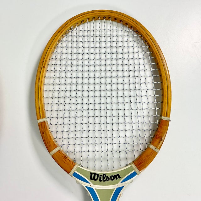 Vintage Americana Boho Chic Chris Evert Wood Wilson Tennis Rackets Decorative Objects - Set of 3 For Sale - Image 14 of 14