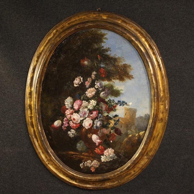 Italian Artist, Oval Still Life, 1780, Oil on Canvas For Sale - Image 14 of 16