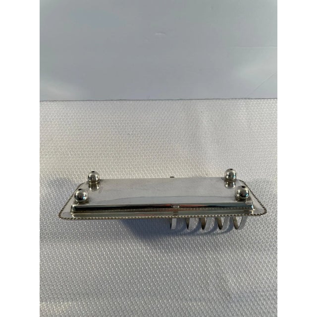 1940s English De Montfort Silverplated Toast Rack With Frosted Glass Butter Dish For Sale - Image 12 of 13