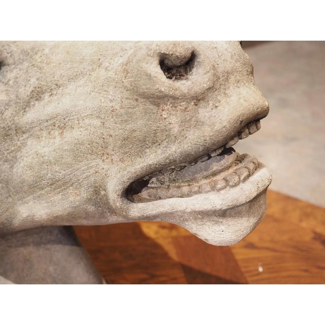 Hand-carved by an Italian stone mason, this quaint limestone horsehead has excellent proportions. The contour of the...