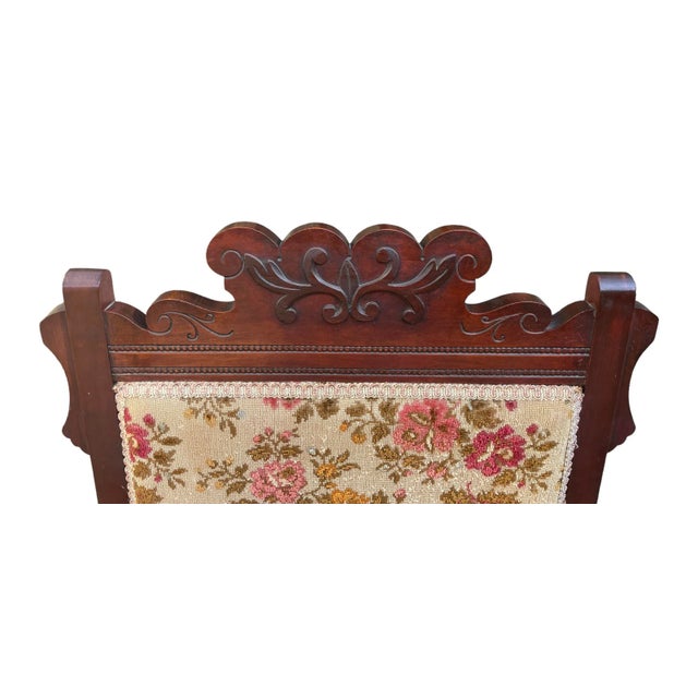 Early 20th Century Vintage Armchairs Livingroom Armchairs Victorian Vintage King and Queen Early 20th Century Pair of Armchairs For Sale - Image 5 of 12