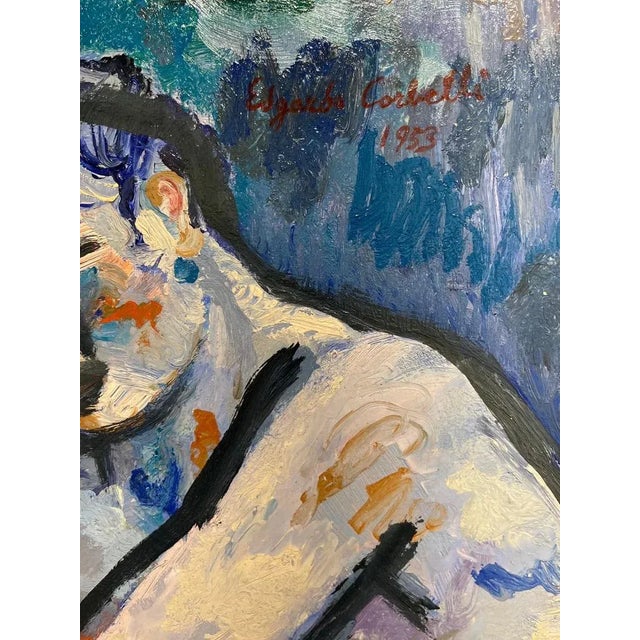 Edgardo Corbelli, Blue Nude, 1953, Oil For Sale - Image 4 of 9