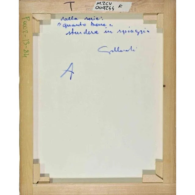 Modern Alberto Gallerati, How Good It Is to Lay Out, Oil on Canvas, 1970s For Sale - Image 3 of 6