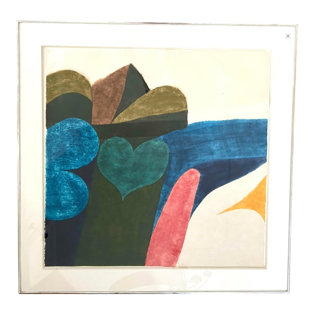 1970s Original Signed Carol Summers "Big Sur" Woodcut Framed For Sale